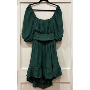 Tie-back Ruffled Hem‎ Square Neck Hi Lo Mini Dress - Size XL